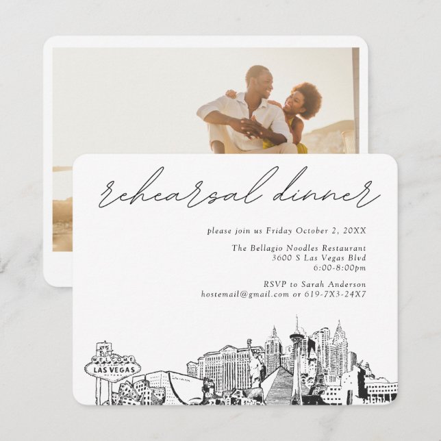 Carte Invitation de la répétition de Las Vegas (Devant / Derrière)