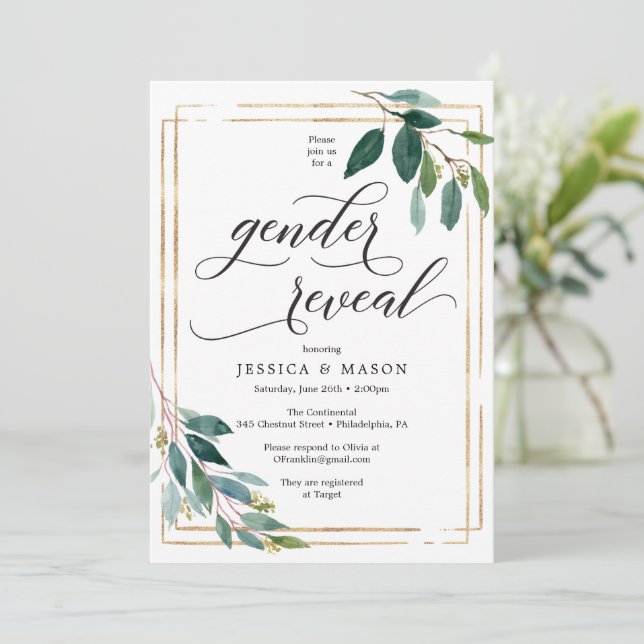 Carte Invitation de la Revedette Genre de verdure (Debout devant)