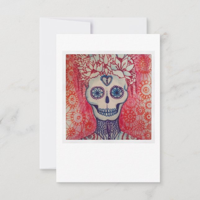 carte invitation de tatouage mort du crâne de sucr (Devant)