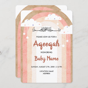 Carte Invitation instantanée Boho Rainbow Aqeeqah 