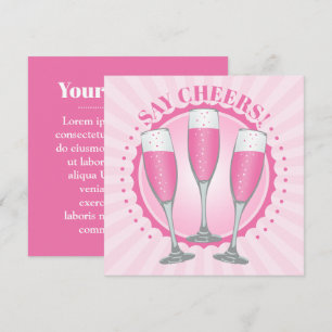 Carte Invitation Mimosa Pink Champagne Glasses