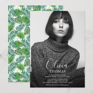 Carte Invitation Simple Chic Photo Graduation Part