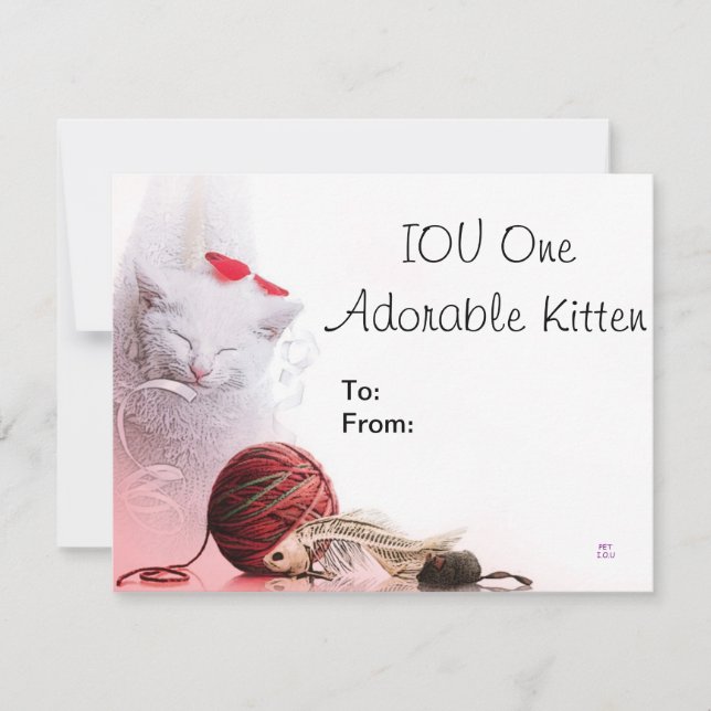 Carte IOU un chaton adorable (Devant)