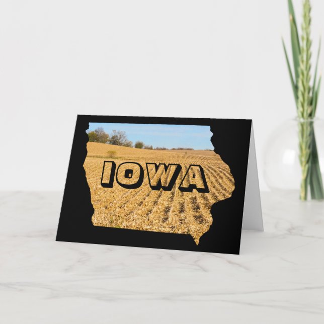 Carte Iowa Pittoresque Cornfield Nature Photographie Voy (Devant)
