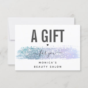 Carte Iridescente Brush Stroke Moderne Salon de beauté S