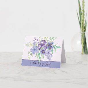 Carte Iris aquarelles violets et bleus personnalisables