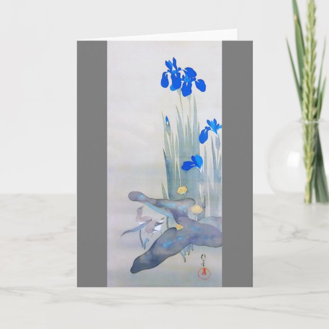 Carte Iris et oiseaux, Watanabe Seitei (Devant)