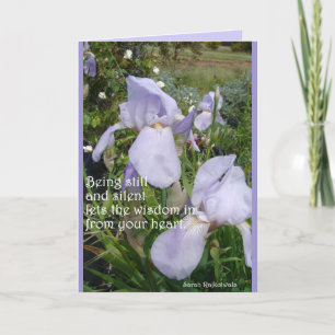 Carte Iris Irises Purple Floral Citation Inspirante