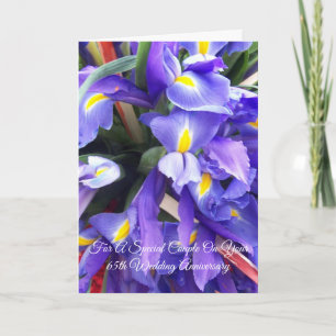 Carte Irises 65e anniversaire de Mariage personnalisé