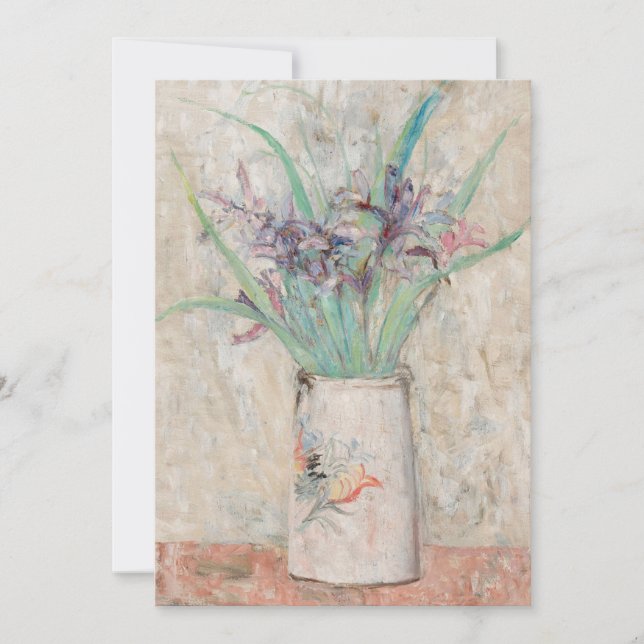 Carte Irises dans un vase de fleurs blanches | Tadeusz M (Devant)
