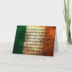 Carte Irish Blessing on Distressed Flag Greeting Card