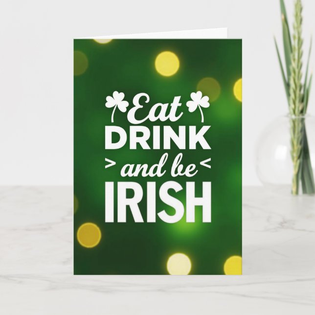 Carte Irish Cheer Glitter Texture Card (Devant)