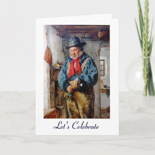 Carte Irish Man Met Du Whiskey Dans La Fiole Pour Votre