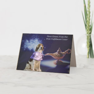 Carte Irish Red and White Setter Genie Birthday Card