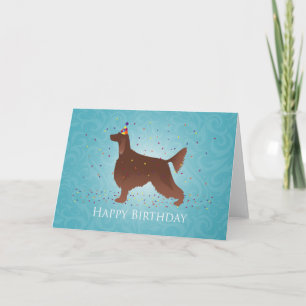 Carte Irish Setter Joyeux Design d'anniversaire
