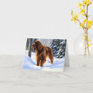 Carte Irish Setter Let It Neige Christmas
