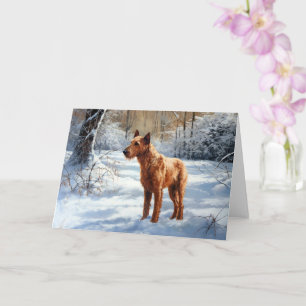 Carte Irish Terrier Laisser neiger Noël