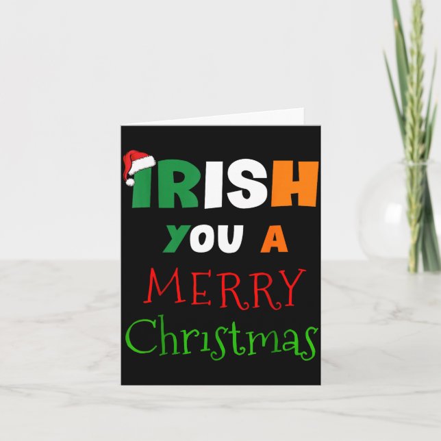 Carte Irish You A Merry Christmas Ireland Flag Xmas Hat  (Devant)