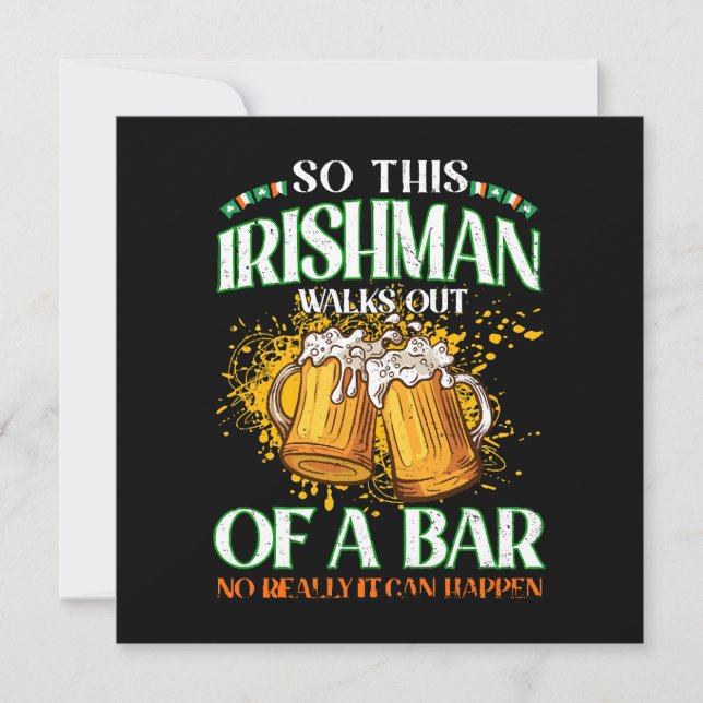 Carte Irishman Boire de la bière Saint Patrick's Day (Devant)