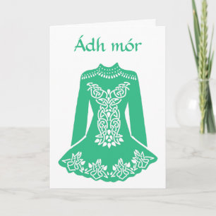 Carte Irlandais Bonne chance Adh Mor Dancers robe