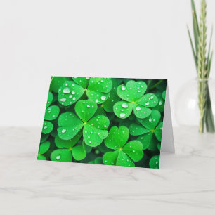 Carte Irlandais Bonne chance Four Leaf Clovers