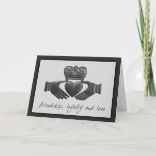 Carte Irlandais Claddagh, amitié, fidélité et amour