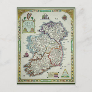 Carte Irlande - Carte historique irlandaise Eire E
