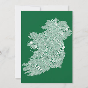 Carte Irlande Eire City Plan du texte