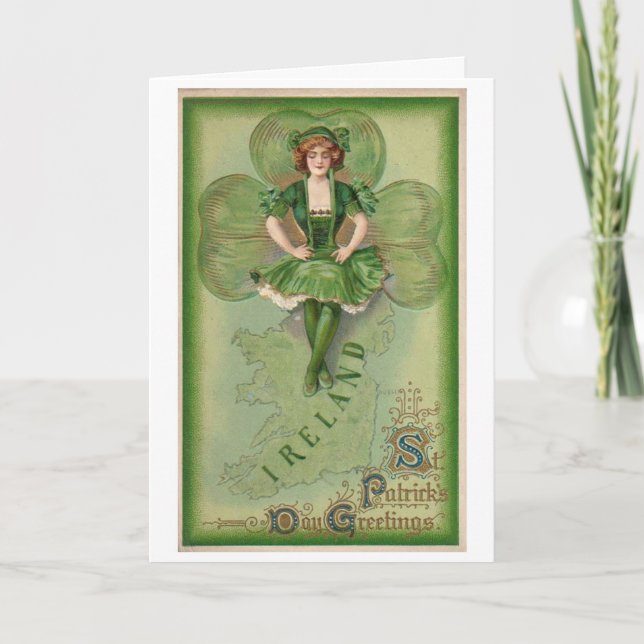 Carte Irlande Saint-Patrick Jour de fête - Vintage  (Devant)