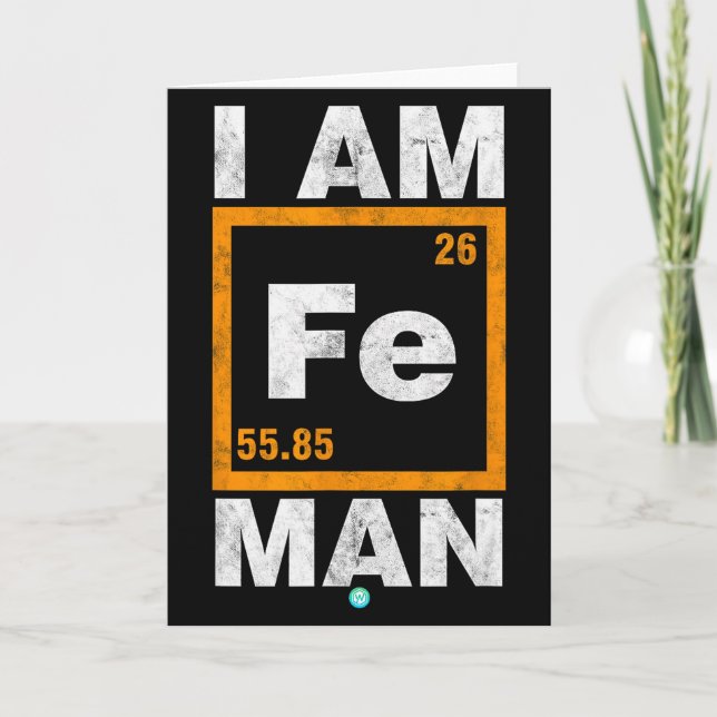Carte Iron (fe) Man Funny Periodic Elemen Gift  (Devant)