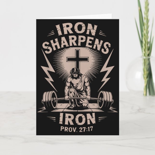 Carte Iron Sharpens Iron Youth Christian Workout Gym Wei (Devant)