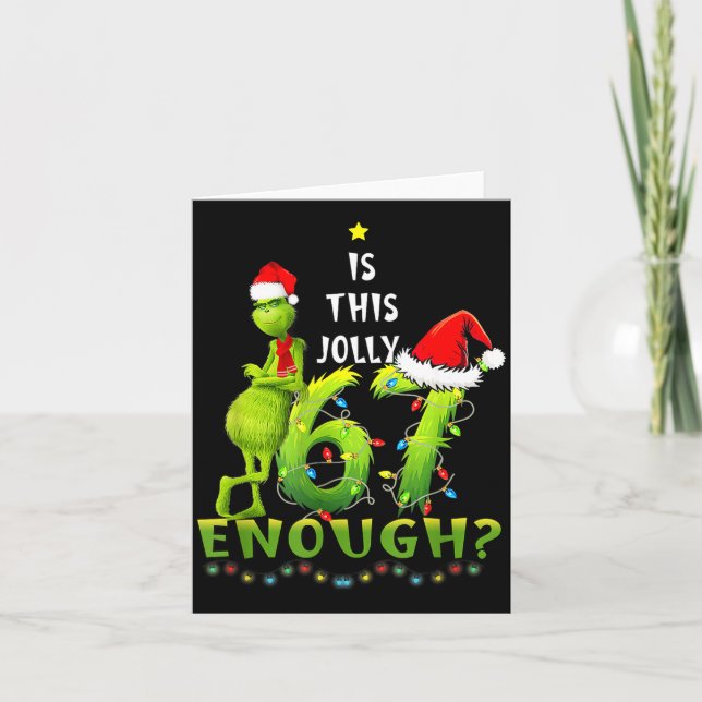 Carte Is This Jolly Enough,green Christmas Tree Light Me (Devant)