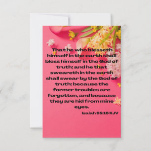 Carte Isaïe 65:16 KJV Bible Écriture Pic Salutation