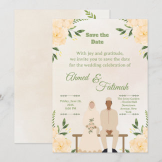 Carte Islamic Wedding Save the Date | Modern Desing