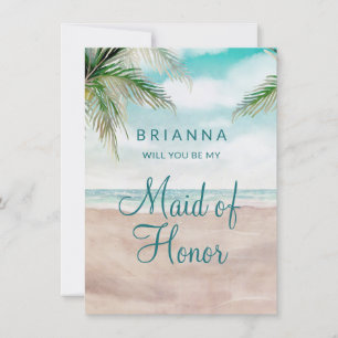 Carte Island Breeze Be My Maid of Honor Proposition Card
