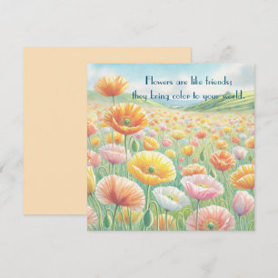 Carte Islande Poppy Field & Quote