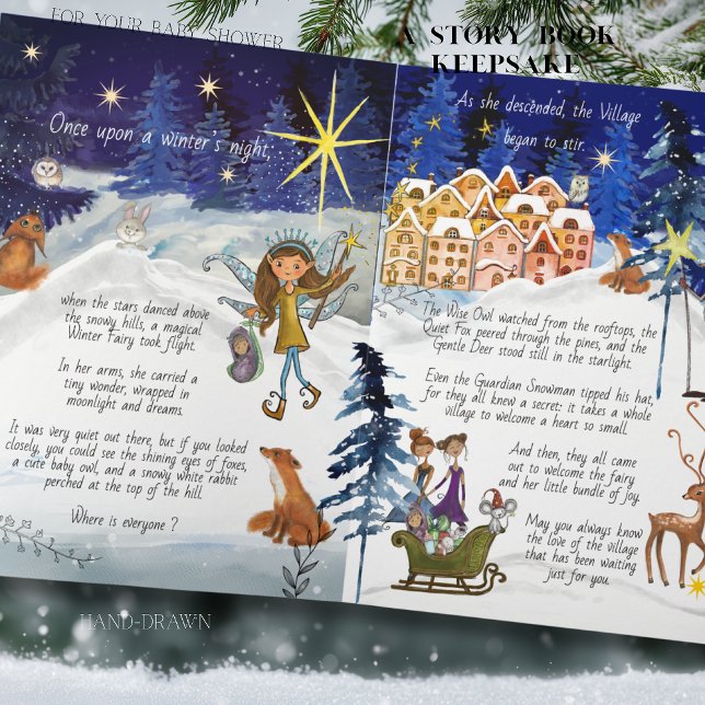Carte It Takes a Village Winter Fairy Storybook Keepsake (It Takes a Village Winter Fairy Storybook Keepsake Card- inside)