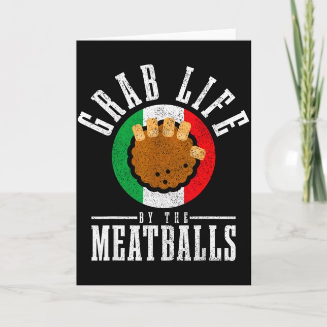Carte Italian Chef Grab Life By The Meat Funny Italy Ita (Devant)