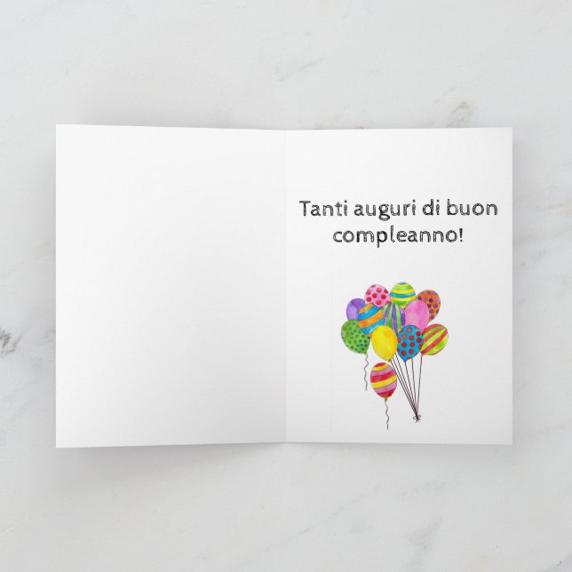Carte Italie Anniversaire bouquet de ballons (Intérieur)