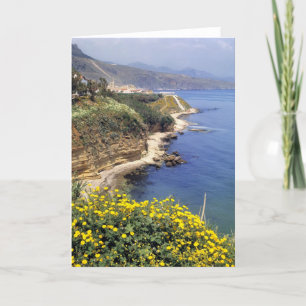 Carte Italie, Sicile. La côte nord de la Sicile en