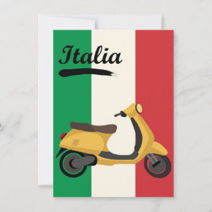 Carte Italie Vintage Italie Drapeau Vespa Scooter Travel