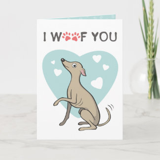 Carte Italien Greyhound Fawn Iggy mignonne Cartoon Dog L