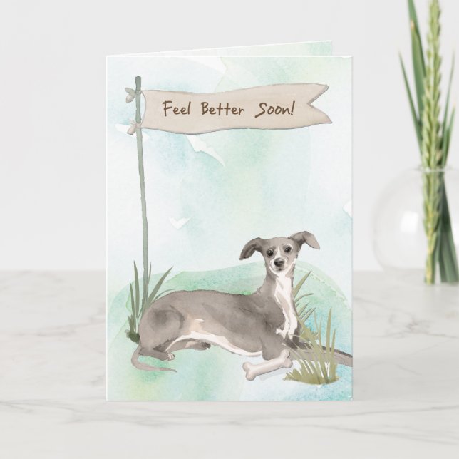 Carte Italien Greyhound Se sentir mieux après la chirurg (Devant)