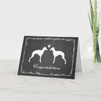 Italien Greyhound Silhouettes Mariage Félicitation