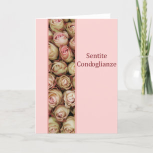 Carte Italien roses de Sympathie - sentite condoglianze