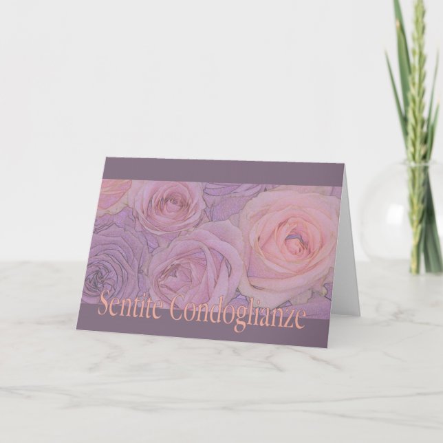 Carte Italien roses de Sympathie - sentite condoglianze (Devant)