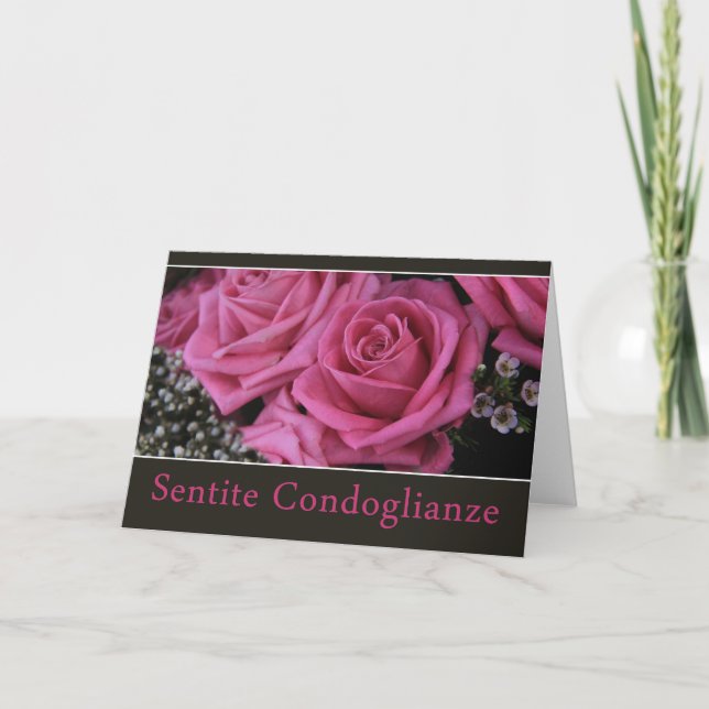 Carte Italien roses de Sympathie - sentite condoglianze (Devant)