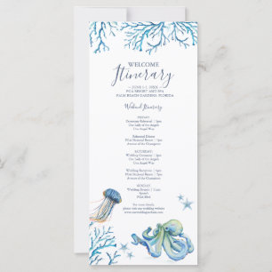 Carte Itinéraire de mariage aquarelle sous la mer