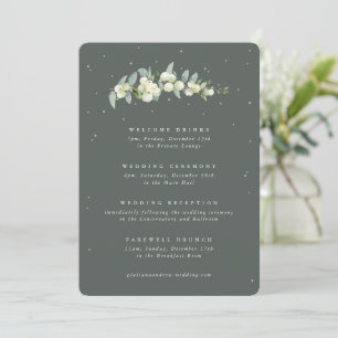 Carte Itinéraire Mariage 5x7 Green Snowberry+Eucalyptus