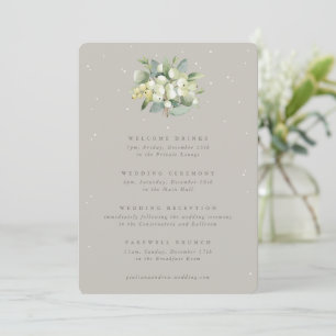 Carte Itinéraire Mariage 5x7 Greige Snowberry+Eucalyptus